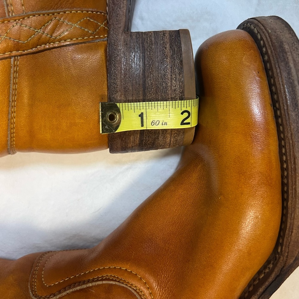 Vintage 1970s Frye Campus Taurus Stitch Black Label Boots Made in USA 7B - Picture 10 of 11